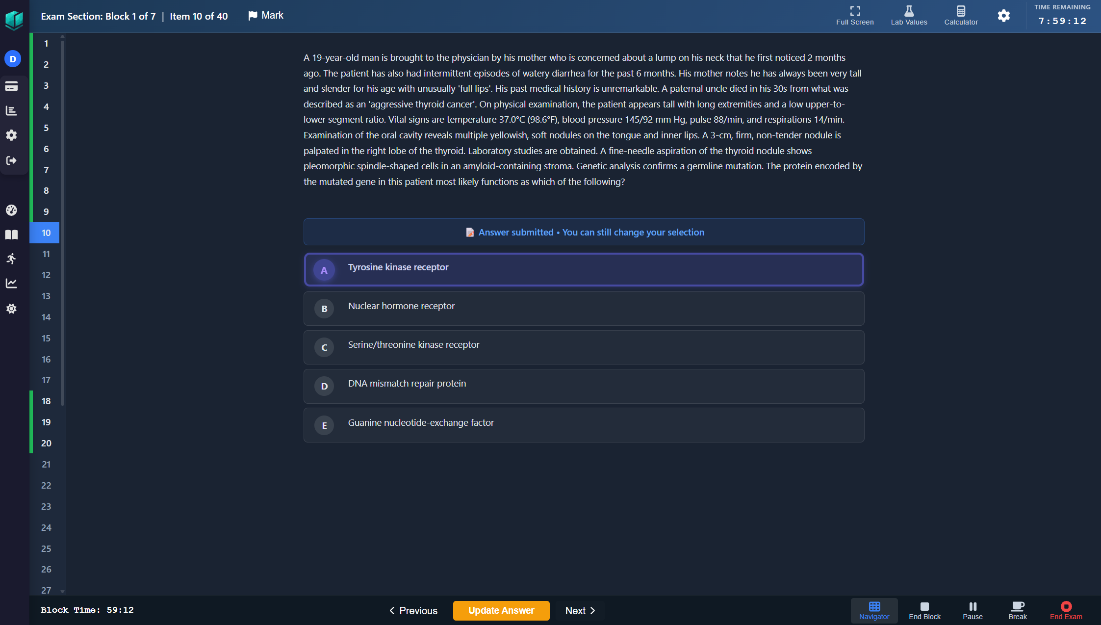 Exam Simulation - Dark Mode